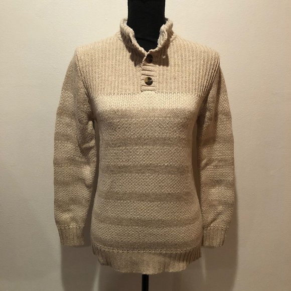 ❄️ SALE Cat & Jack Beige & White Sweater - Picture 1 of 6